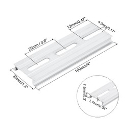 MECCANIXITY DIN Rail Slotted Aluminum Mounting Guide 4 Inch x 1.4 Inch x 0.3 Inch for Equipment Installation Pack of 4 Pcs
