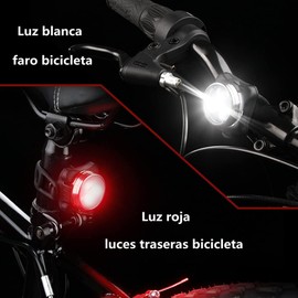 FUNTOCA Luces para Bicicleta, Luz Delantera y Trasera para Bicicleta, Faros LED para Bicicleta Recargable USB, IPX5 Lampara Bicicleta de Montaña 4 Modos, Luz Bicicleta para Ciclismo,Camping,Senderismo
