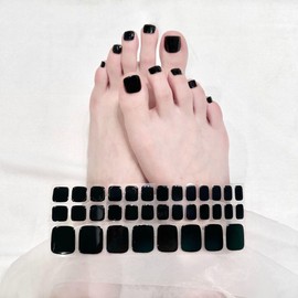 LIFOOST Semi Cured Gel Nail Strips 34 Pc. Toenail Stickers Pedicure Wraps for Glitter Toes Polish Strips Women Home DIY