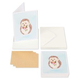 Papyrus Blank Cards with Envelopes, Hedgehog with Flower (14-Count)