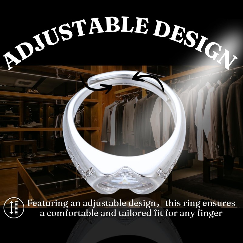 Halukakah Men's Moissanite Ring The Eye of Horus in Platinum-plated