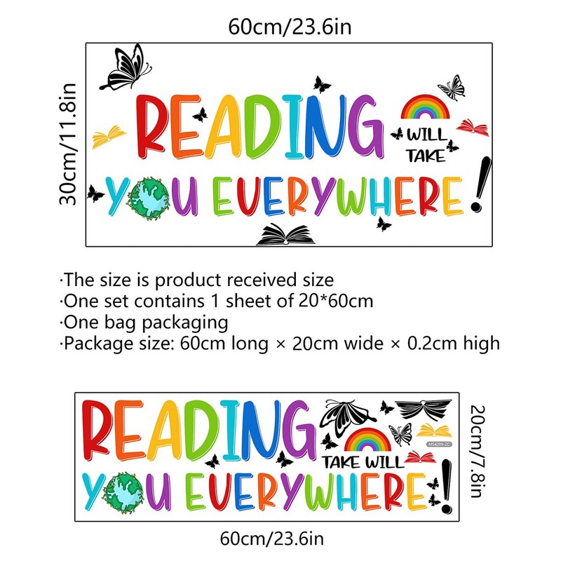 iMagitek Reading Corner Wall Stickers, Reading Will Take You Everywhere