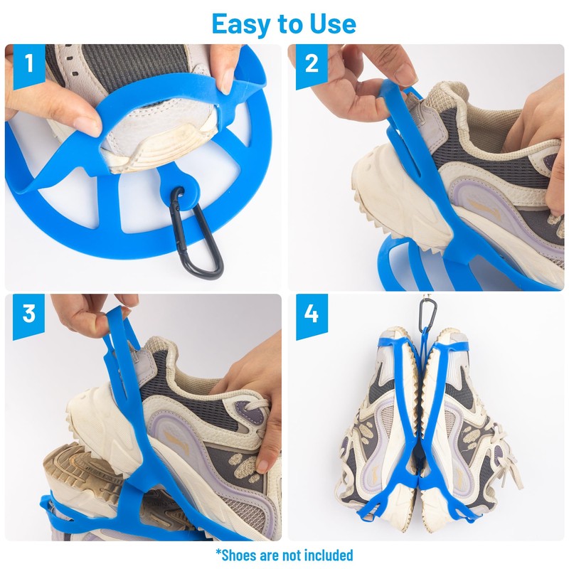 2 Pack Shoe Holster for Backpack with Clip Hanger, Shoe
