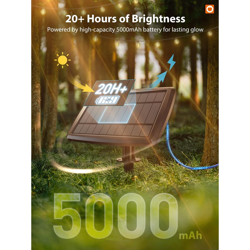 addlon 100FT Solar String Lights Outdoor with Remote, 54 LED