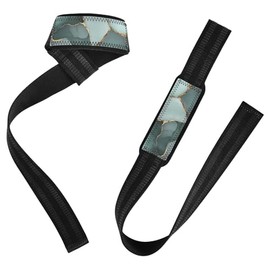 Correas elevadoras antideslizantes de 26 pulgadas, color verde mármol, para levantamiento de pesas, culturismo, entrenamiento de fuerza