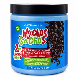 Crema para Peinar Rizos Muchos Cachos Labs Incredible, Alta Hidratación, Brillo Natural, Suavidad y Sedosidad Sin Sal 500 gr