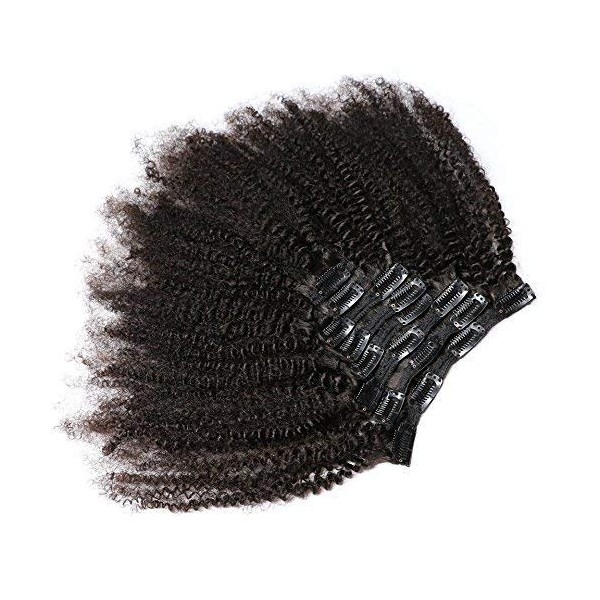 KeLang Hair African American Afro Kinky Curly Clip In Human Hair Extensions Brazilian Virgin Hair Natural Color 4B 4C Afro Kinky Curly Clip Ins 12inch 7pcs/lot,120gram/set