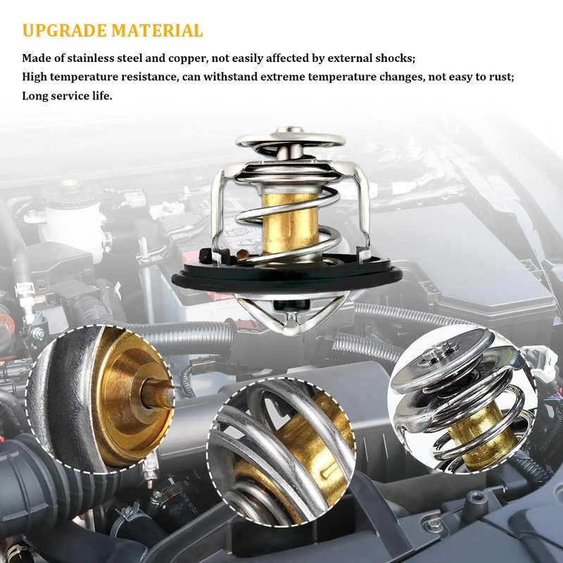 Car Thermostat, High Performance Automotive Replacement Engine Thermostat with Gasket,
