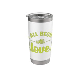It All Begins with Love Tennis Ball Sport Stainless Steel Insulated Tumbler