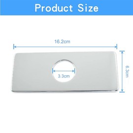 6.3 Inch Sink Plate Cover Kitchen Faucet Deck Plate, Square Escutcheon Chrome Plate Faucet Base Plate for 1 or 3 Hole Kitchen or Bathroom Sink Faucet Tap,Chromium Plating Faucet Base Plate(Silvery)