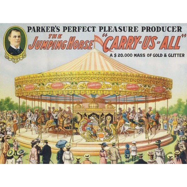 C.W. Parker Carousels of Leavenworth, Kansas NEW METAL SIGN: 12