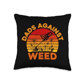 Dads Against Weed Lawn Care Funny Gardening Mowing Design Throw Pillow