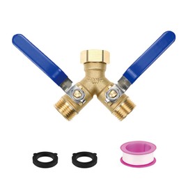 FeiTFX water splitter 2 way heavy duty, 2-Way Valve water hose splitter 2 way heavy duty, Full Flow 3/4" GHT Thread Adapter for Outdoor Use,garden hose splitter 2 way heavy duty,spigot splitter 2 way