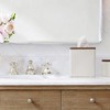Motifeur Bathroom Accessories - Ceramic Tissue Holder with Wooden Lid,