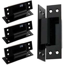Riyhch 5 Inch Hidden Door Hinge, Black 304 Stainless Steel Heavy Duty Invisible Hinge 120 Degree 3mm Thicknesse 4 PCS