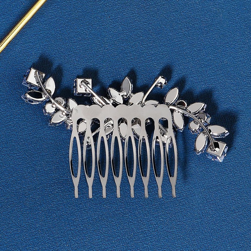 Crystal Bridal Wedding Hair Comb Zircon Floral Design Bridal Hair