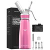 Whipped Cream Dispenser,Aluminum Cream Whipper 500mL/1 Pint,3 Decorating Nozzles,1 Brush,