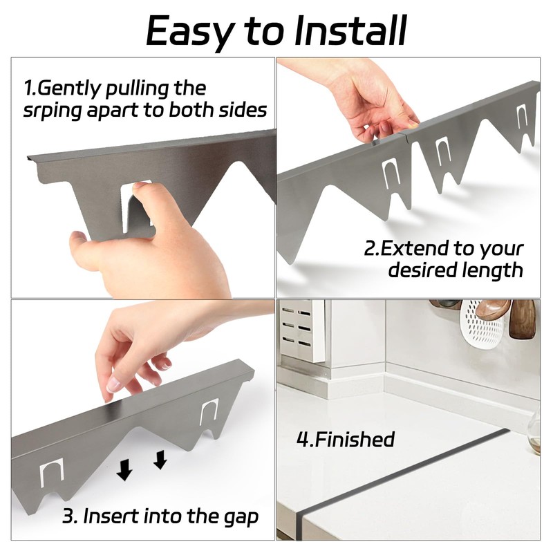 Stainless Steel Stove Counter Gap Cover (2 Pack), Oven Gap