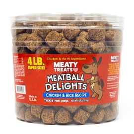 Meatball Delights Chicken Dog Treats 4 LB Meaty Treats, 64 Fl Oz (Pack of 1)
