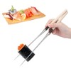 Stainless Steel Chopsticks Japanese Sushi Chopstick with Wood Handle Kitchen