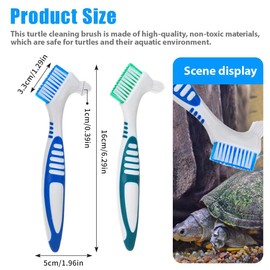 RAMGLYO 2 Pcs Turtle Cleaning Brush Turtle Shell Cleaning Brush Mini Double-Sided Cleaning Brush Removes Mud Dirt Debris for Animal Shell Health