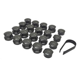 Partsdealers WHEEL NUT COVERS FOR VOLVO S60 S80 S90 V60 V90 XC40 XC60 XC90 POLESTAR LOCKING CAPS SET (Large Type, Dark Grey)