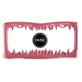 DMSE Universal Metal Shark Tooth Teeth Jaws License Plate Frame Cool Design For Any Vehicle (Pink Sharks Tooth)