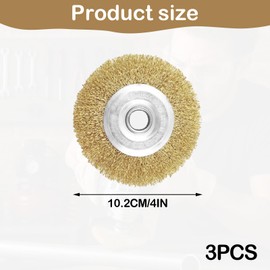3 PCS 100mm Wire Brush for Angle Grinder, Brass Coated Angle Grinder Wire Brush 100mm, High-Quality Brass Plated Crimped Steel Brushes Wheel for Rust Removal, Cleaning, Polishing, Deburring