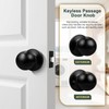 Lepushom 10 Pack Door Knobs Interior, Black Door Knobs Without