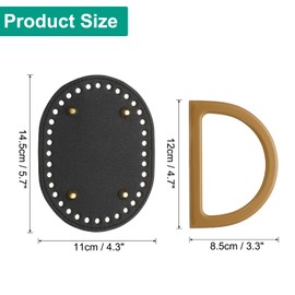 sourcing map 2pcs Bag Bases for Crochet, 5.7" x 4.3" Oval Bag Bottom Shaper with D-Shaped Handles, Crochet Base Purse Bottom for DIY Shoulder Bag Handbag Making Supplies Black