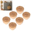 6pcs Round Drawer Knobs Wood Rattan Woven Handmade Drawer Pulls