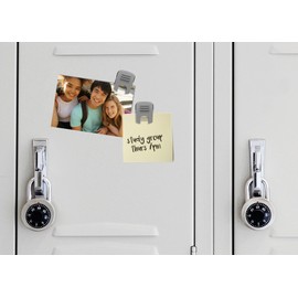 Advantus Grip-A-Clip with Magnetic and Adhesive Mounting Options, Silver/Black, Box of 10 (91172)