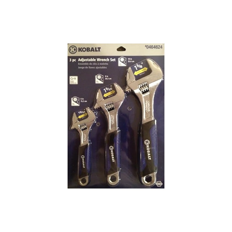 Kobalt 3-piece Adjustable Wrench Set