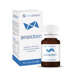 Carepharm, Ansioten, Integratore Alimentare Liquido a Base di Estratti Vegetali, Favorisce il Rilassamento e il Sonno in Caso di Stress, Senza Zuccheri, Senza Lattosio, 30 ml