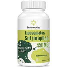 Liposomal Sulforaphane High Dose, 450 mg Daily Dose, Broccoli Capsules from Broccoli Sprouts Extract, Rich in Active Myrosinase & Sulforaphane, 5 x Advanced Formula (60 Capsules)