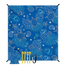 Beach Blanket Waterproof Sandproof Oversized, Extra Large Beach Mat 79" X 87"/110"x118" for 1-8 Adults Sand Free, Quick Drying Durable Outdoor Picnic Mat for Beach Travel Camping Hiking