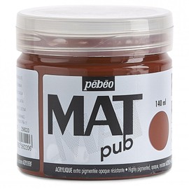Pebeo 256020 Mat Pub, Extra fine, 140 ml-Burnt Sienna Acrylic Paint,