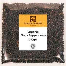 Organic Whole Black Peppercorns 250g by Manor Springs Organic