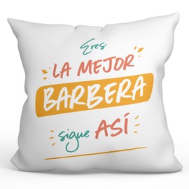 MUGFFINS Cojín 40x40 cm para Barber Mujer Relleno Incluído - En Spanisch - Eres EL Mejor sigue así! - 11 oz / 330 ml - Regalo original y divertido