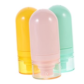 Vaguelly 3pcs Travel Lotion Container Refillable Toiletries Bottles Vibrant Colors Durable Abs Material with Vacuum Sealing for Safe Cosmetic Storage