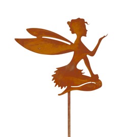 CIM Patina Plant Stake - Relaxing Fairy S - Motif Dimensions: 9 cm - Total Height: 50 cm - Includes Stand - Attractive Patina Decoration