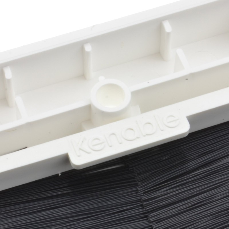 kenable BLACK BRUSH Faceplate for Cable Exit/Wall Outlet UK Single