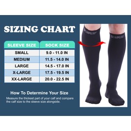Doc Miller Calcetines de compresión para mujeres y hombres, 15-20 mmHg, venas varicosas y férulas de espinillas, 1 par de calcetines de compresión grandes negros para hombre