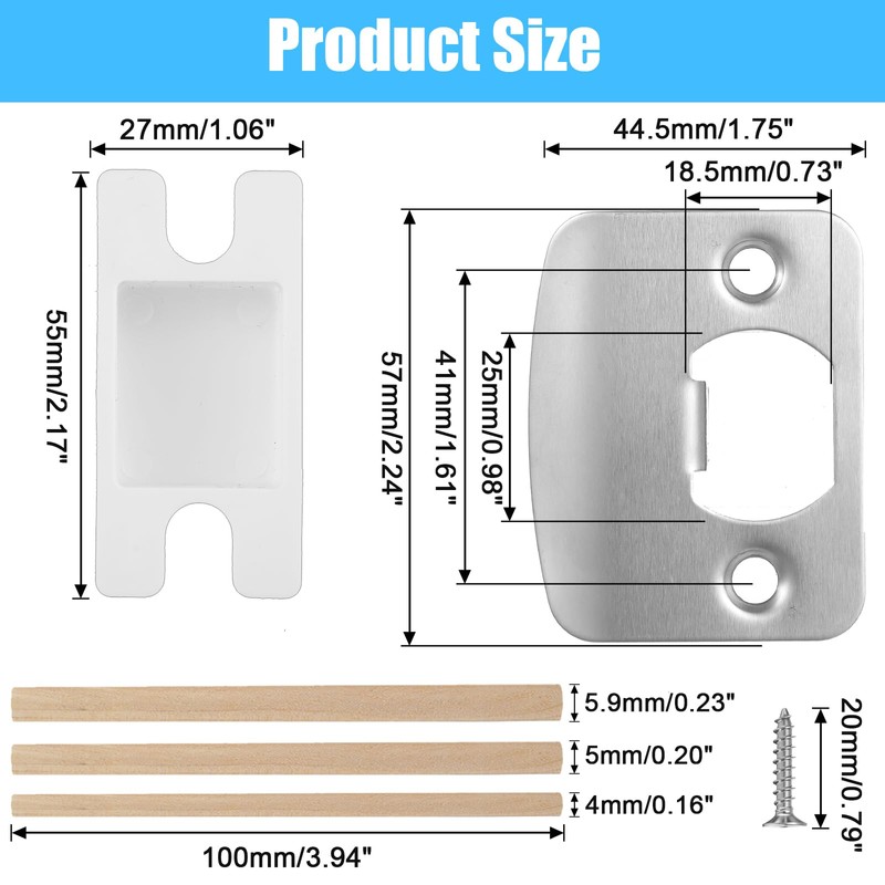 12 Pack Door Strike Plate Repair Kit - Stainless Steel