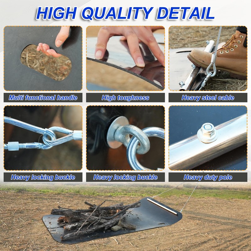 60" X 36" Yard Drag Sled- 1/8" HDPE Thickened Yard