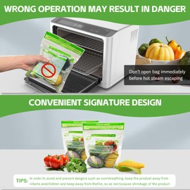 Microwave Steamer Bags, 25 PCS Steam Cooking Bag Steam Food Storage Bags for Food Vegetables Potatoes and Meat Microwave and Freezer Safe, Fast Easy Way to Cooking