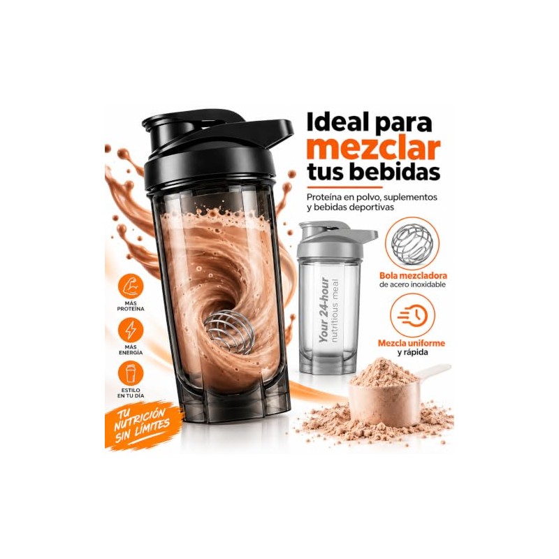 2 Piezas Shaker para Proteina 500ML con 2 Bolas y