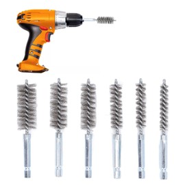 Juego de Cepillos de Limpieza de Orificios, Cepillo de Alambre Trenzado a Prueba de óxido de 4 Pulgadas con Vástago Hexagonal de 1/4 Pulgadas para Controlador de Impacto (Alambre