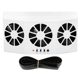 Car Exhaust Fan Solar Powered 3 Fans Ventilation Cooling Odor and Humidity Removal Auto Ventilator White