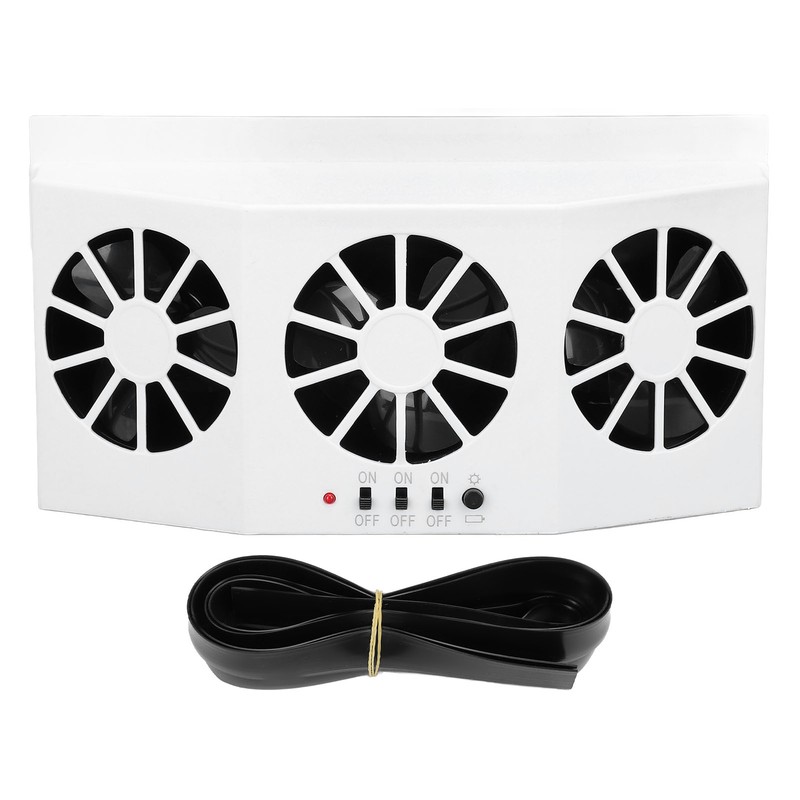 Car Exhaust Fan Solar Powered 3 Fans Ventilation Cooling Odor